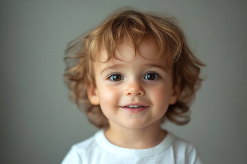 Naklejka premium portrait of an white little boy with a smile