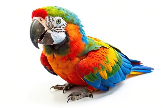 Colorful parrot isolated on white background