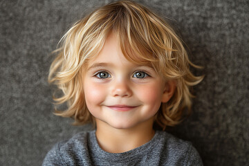 Naklejka premium portrait of an white little boy with a smile