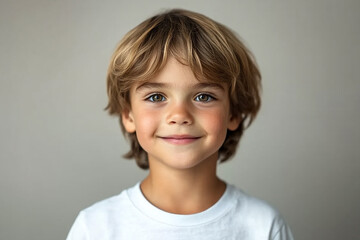 portrait of an white little boy with a smile