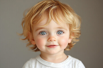 Naklejka premium portrait of an white little boy with a smile