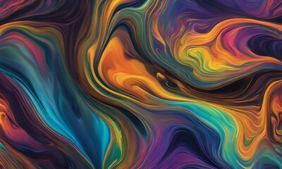 Obraz premium Oil Slick Effect with swirling rainbow iridescence.