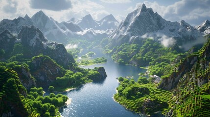 Featuring mountains and a wide river, this fantasy valley is like something out of a fairytale
