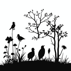 Nature Silhouette Clip Art and Vectors Silhouette, black color silhouette, on white background