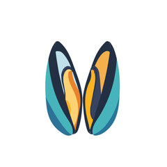 Simple flat 2D icon mussels isolated on a white background, vector, flat design, animation design, vector, animation design, simple flat 2D icon, minimalist icon, AI, simple Design icon