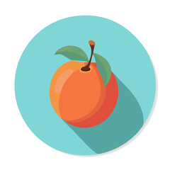 Simple flat 2D icon nectarine isolated on a white background, vector, flat design, animation design, vector, animation design, simple flat 2D icon, minimalist icon, AI icon design
