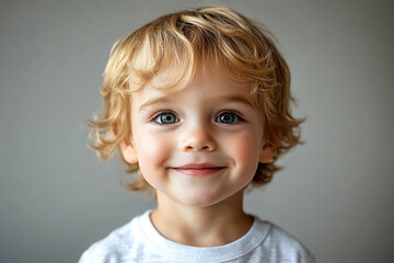 portrait of an white little boy with a smile