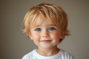 portrait of an white little boy with a smile