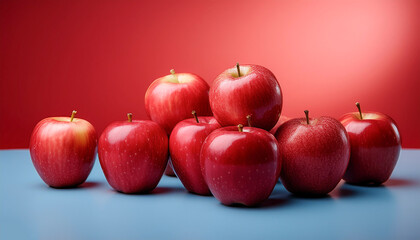 red apple Fruit set against a clean background