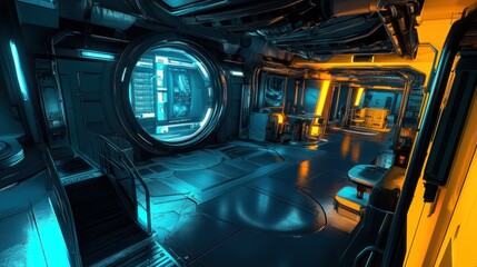 Obraz premium Futuristic Interior Spaceship