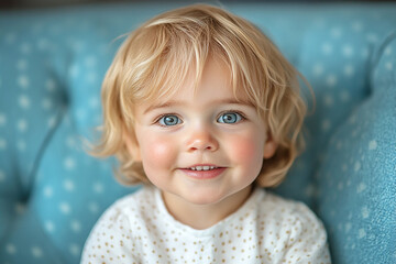 portrait of an white little boy with a smile