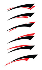 Abstract geometric stripes car wrap vinyl stickers set