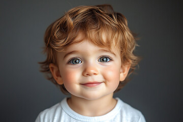 Naklejka premium portrait of an white little boy with a smile