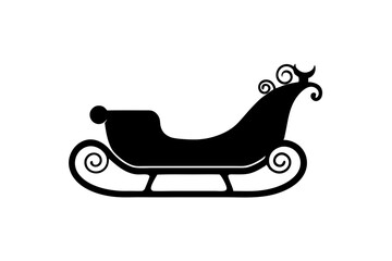 Sled Icon Silhouette for Winter Illustration Design