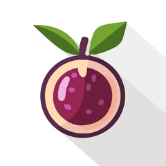 Simple passion fruit motion graphic flat-design vector animation style, in white background, 2D flat design, Ai