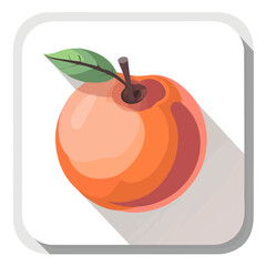 Simple flat 2D illustration of peach isolated on a white background, AI, vector peach icon logo, AI, logo design for fruits