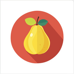 Simple flat 2D illustration of a pear isolated on a white background, AI, vector pear icon logo, AI, logo design, fruit collection