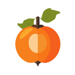 Simple flat 2D icon persimmon set isolated on transparent background, vector, flat design, animation design, vector, flat design, animation design, simple flat 2D icon, clipart, AI