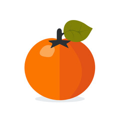 Simple flat 2D icon persimmon set isolated on transparent background, vector, flat design, animation design, vector, flat design, animation design, simple flat 2D icon, clipart, AI