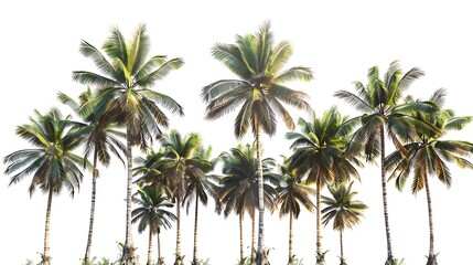 Fototapeta premium Palm trees on white background. Tropical palm trees on white background.