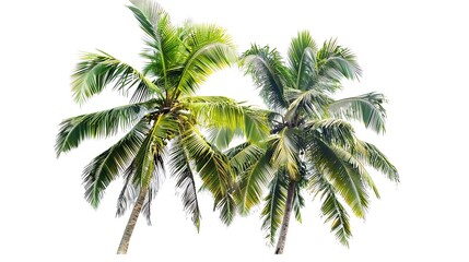 Obraz premium Palm trees on white background. Tropical palm trees on white background.