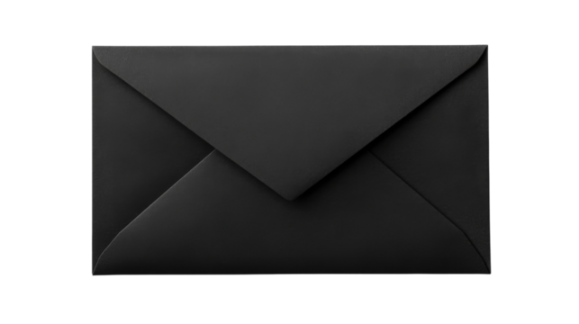 Black envelope transparent background