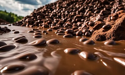 River and world of chocolate. - Powered by Adobe