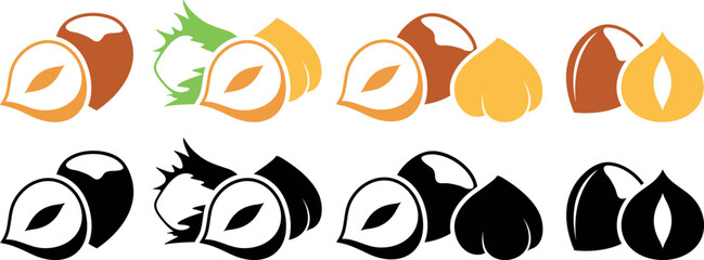 Hazelnut logo. Isolated hazelnut on white background