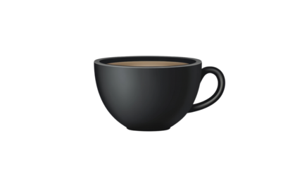 Black coffee cup transparent background
