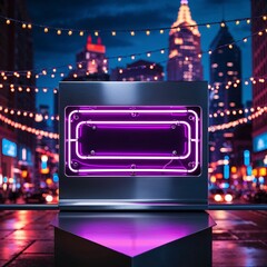 Obraz premium Bright Neon Light Billboard