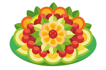 Beautiful Festive Fruit Platter Arranged in a Stunning Flower Shape