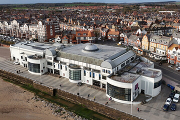 aerial view of bridlington Spa and bridlington south bay seafront