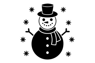 Snowman Icon Silhouette Perfect Winter Illustration for Your Seasonal Designs