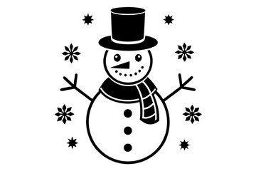 Snowman Icon Silhouette Perfect Winter Illustration for Your Seasonal Designs