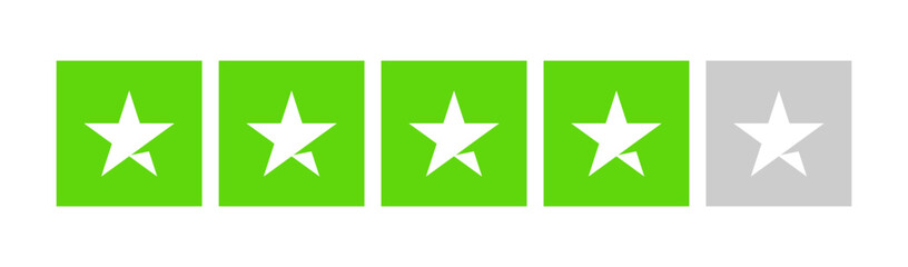 Four Star Rating Vector Illustration