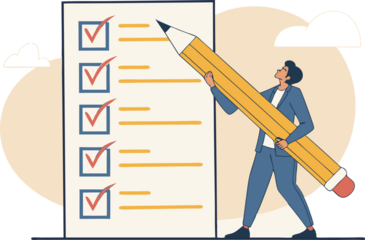 checklist transparent png illustration with pencil.