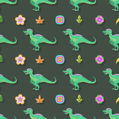 Seamless Pattern Abstract Elements Animal Dino Vector Design Style Background Illustration Texture For Prints Textiles, Clothing, Gift Wrap, Wallpaper, Pastel
