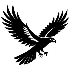 Obraz premium Majestic Hawk in Flight vector silhouette 