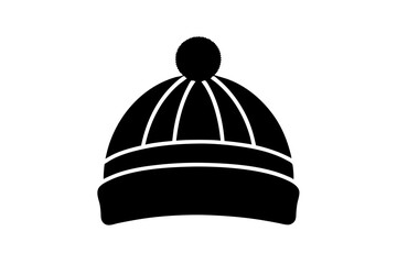 Winter Hat Beanie Silhouette Icon for Winter Illustration Design