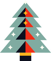 Obraz premium Christmas Tree Geometric Folk Sign Holiday Xmas New Year 