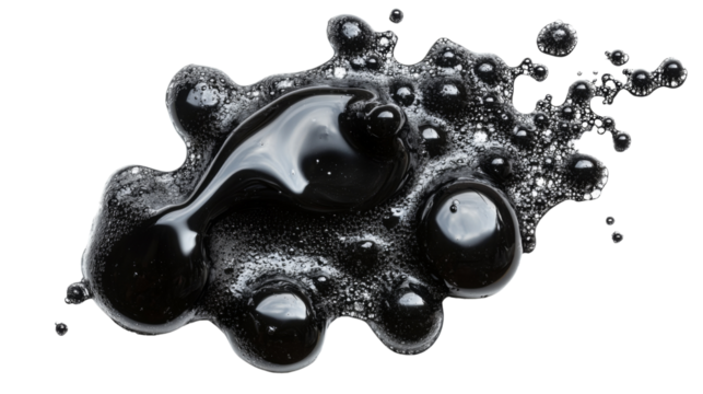 Black oil bubbles transparent background