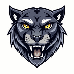 Panther Head Vector Illustration on White Background