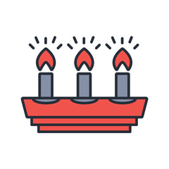 candles icon. vector.Editable stroke.linear style sign for use web design,logo.Symbol illustration.