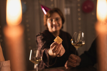 Celebratory Gathering with Wine And Snacks