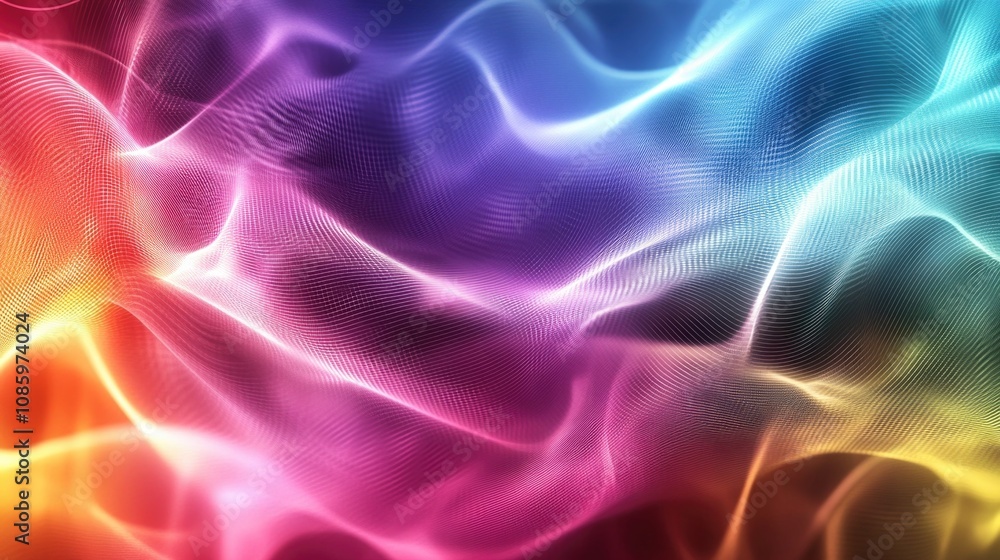 Poster A close-up shot of a vibrant rainbow-colored background, ideal for use in designs and graphics where a pop of color is needed