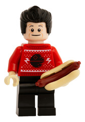 Obraz premium Dortmund - Deutschland 17. November 2024 Lego Minifigure mit Bratwurst