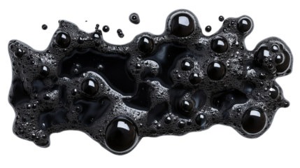 Black oil bubbles transparent background