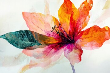 A single flower on a white background