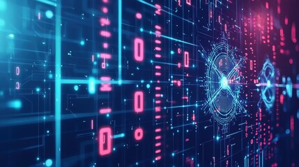 Obraz premium Innovative technology visualization digital environment abstract graphic display futuristic concept data analysis