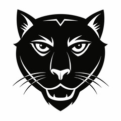 Panther Head Silhouette Vector Illustration, Leopard Head Vector Illustration